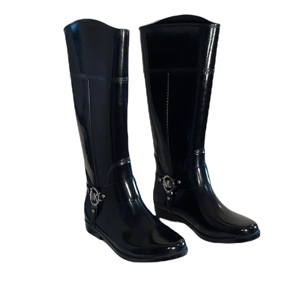 Michael Kors Black Fulton Rain boots size 8 EUC - Picture 3 of 10